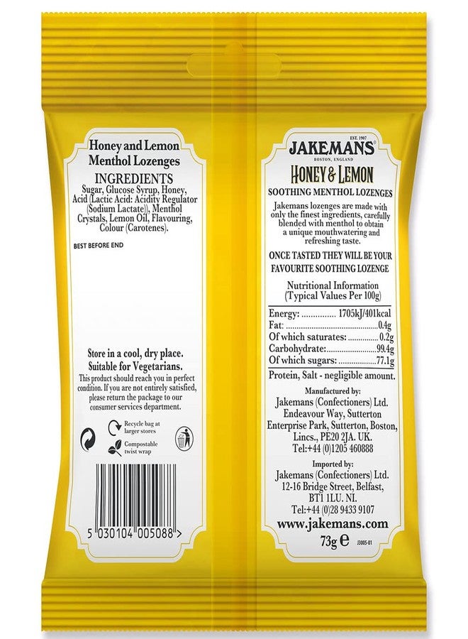 JAKEMANS Jakeman's Jakemans Lozenges Honey & Lemon Menthol (Pack of 4) - Image 3